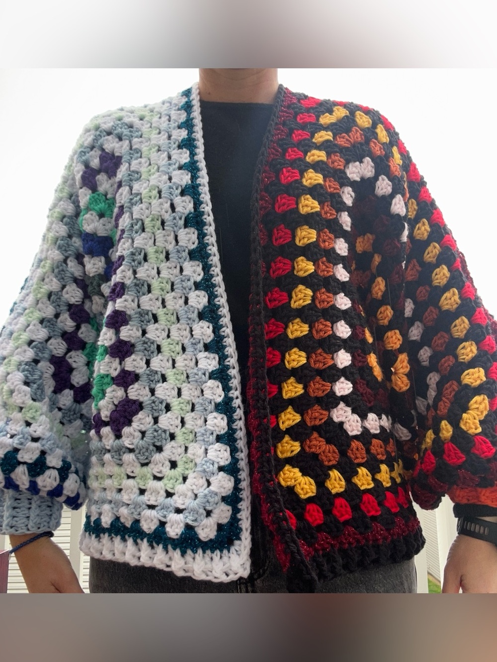 Fire and Ice‎ crochet cardigan
